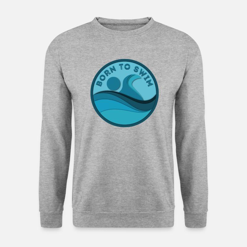 Born To Swim - Unisex Pullover - Weißgrau meliert