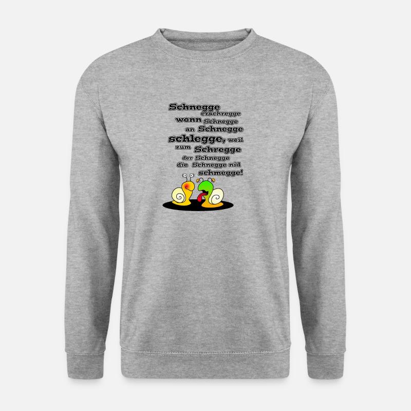 Die Schnegge - Unisex Pullover - Weißgrau meliert
