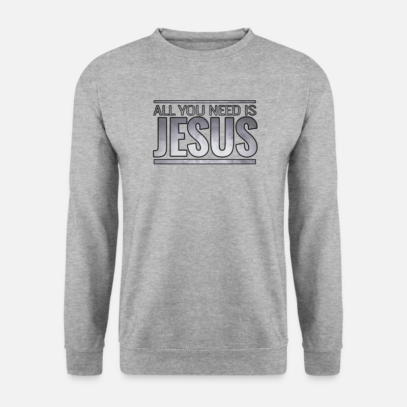 Jesus Christus - Unisex Pullover - Weißgrau meliert