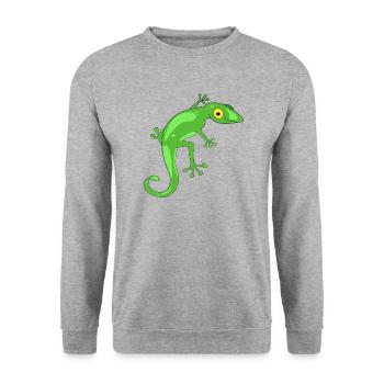 lizard - Unisex Sweatshirt - salt & pepper - Front - Alina (178cm) & Michal (187cm)