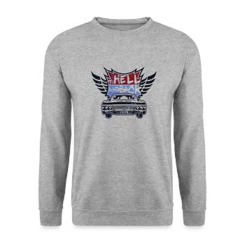 zur Hölle und zurück - Unisex Pullover - Weißgrau meliert - Vorne - Alina (178cm) & Michal (187cm)