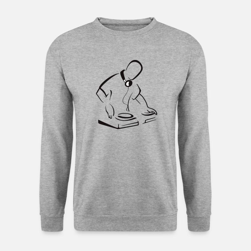 Dj - Unisex Pullover - Weißgrau meliert