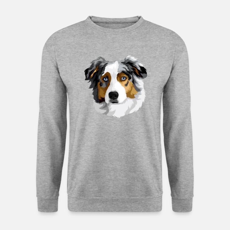Australian Shepherd head - Unisex Sweatshirt - salt & pepper