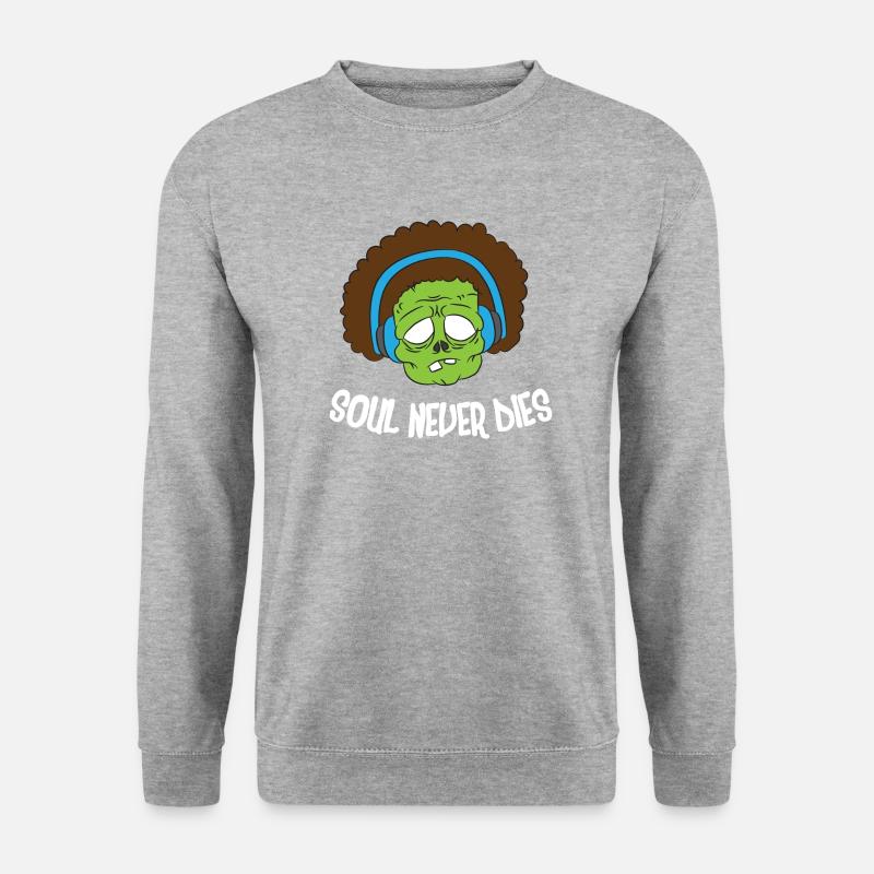 Soul Never Dies - Unisex Pullover - Weißgrau meliert
