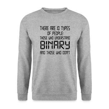 Binary Code Binary Informatics Geek Gift - Unisex Sweatshirt - salt & pepper - Front - Alina (178cm) & Michal (187cm)