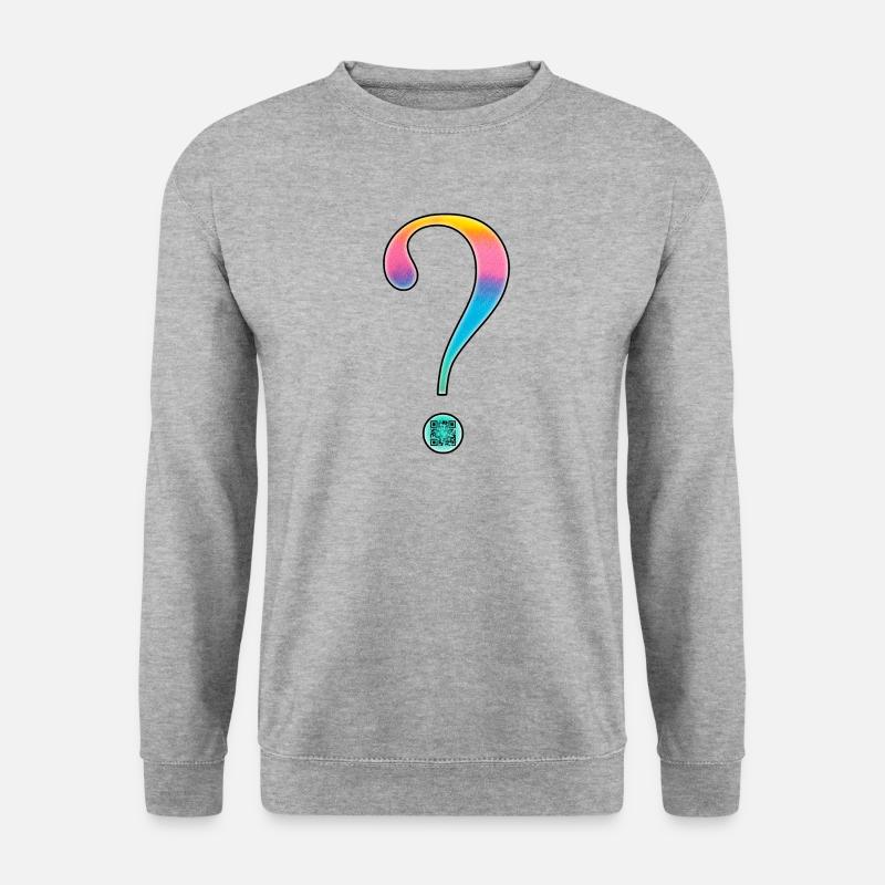 Grossesse - point d'interrogation - jumeaux QR code - Sweat-shirt Unisexe - gris chiné