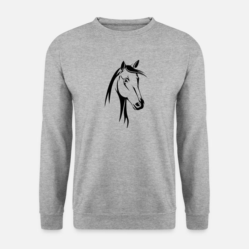 Pferd - Unisex Pullover - Weißgrau meliert