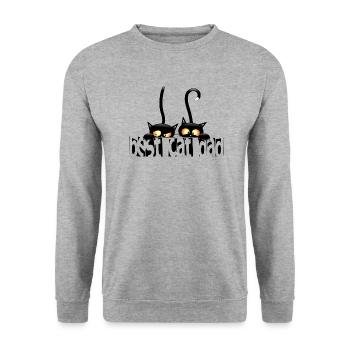 Cadeau de chemise meilleur chat papa / chat chaton chat - Sweat-shirt Unisexe - gris chiné - Devant - Alina (178cm) & Michal (187cm)
