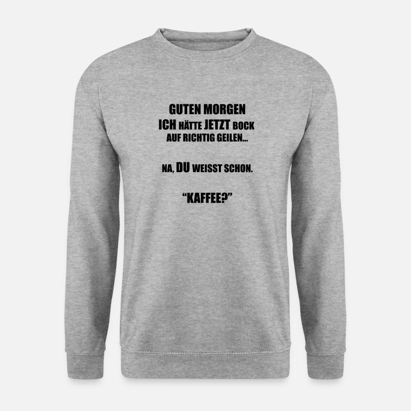 Kaffee Spruch - Unisex Pullover - Weißgrau meliert