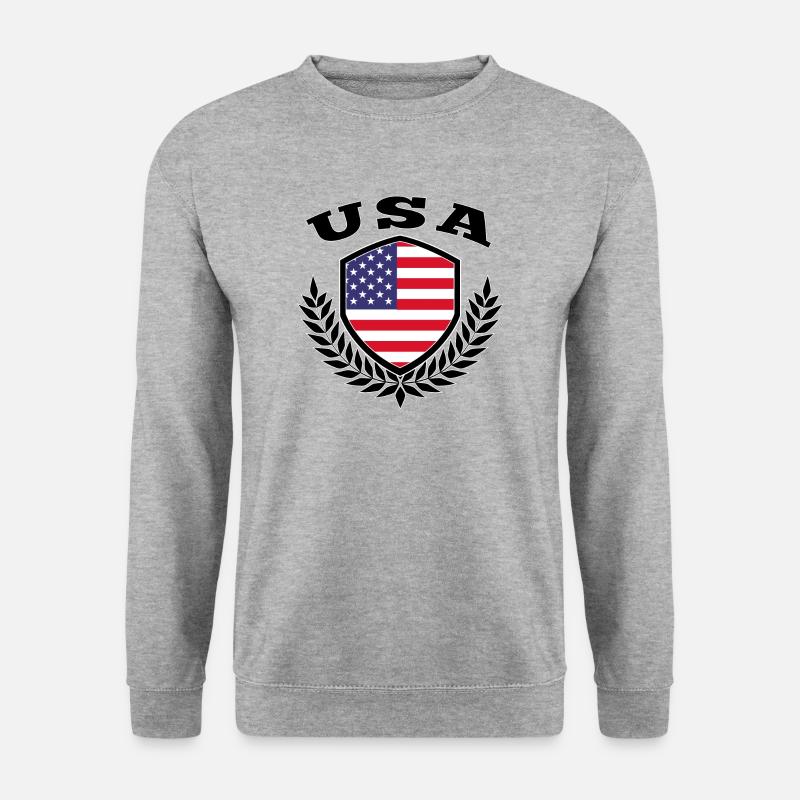 USA Flagge Geschenk - Unisex Pullover - Weißgrau meliert