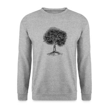 Oak Shirt Explore the outdoors & enjoy the nature - Unisex Sweatshirt - salt & pepper - Front - Alina (178cm) & Michal (187cm)
