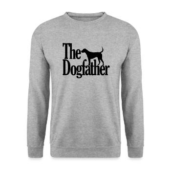 The Dogfather chien Godfather Parrain idée cadeau - Sweat-shirt Unisexe - gris chiné - Devant - Alina (178cm) & Michal (187cm)