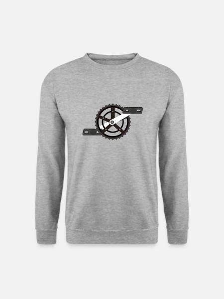 Kettenblatt Rennrad Mountainbike Fahrrad Geschenk - Unisex Pullover - Weißgrau meliert
