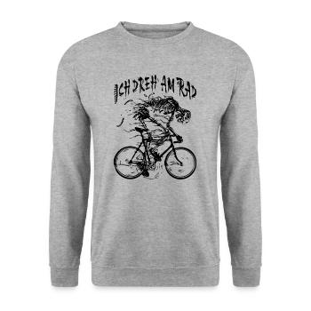 Ich dreh' am Rad - Radfahrer Rennrad radfahren - Unisex Pullover - Weißgrau meliert - Vorne - Alina (178cm) & Michal (187cm)