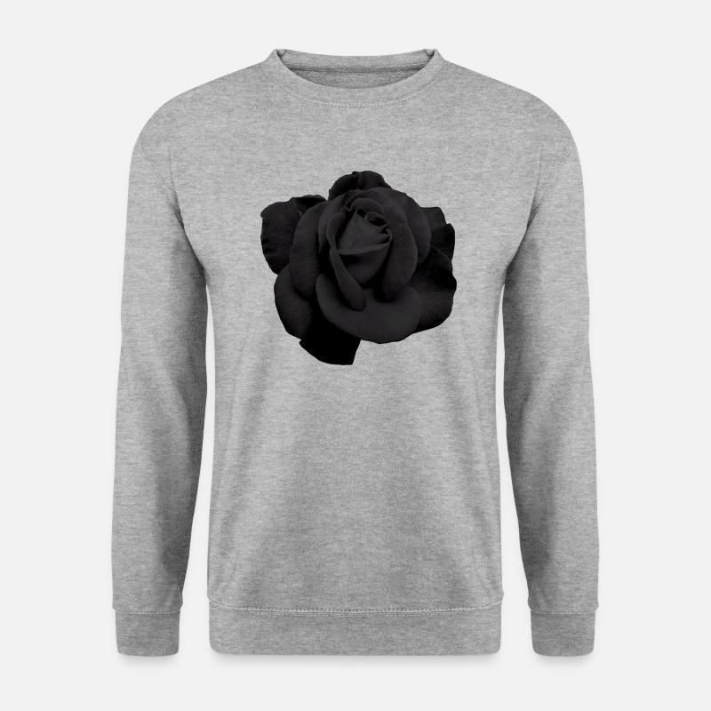 Schwarze Rose - Unisex Pullover - Weißgrau meliert