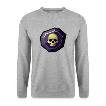 Element: Dunkel - Unisex Pullover - Weißgrau meliert - Vorne - Alina (178cm) & Michal (187cm)