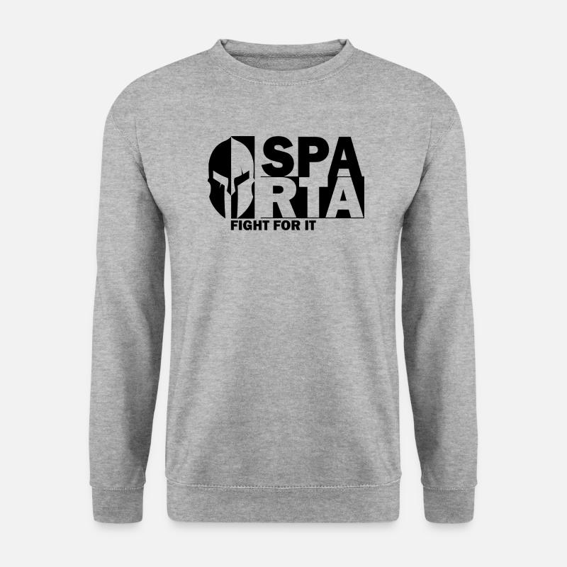Sparta - Fight for it - Motivation - Unisex Pullover - Weißgrau meliert
