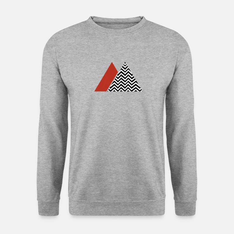 Design mit Zickzack und Dreiecken - Unisex Pullover - Weißgrau meliert