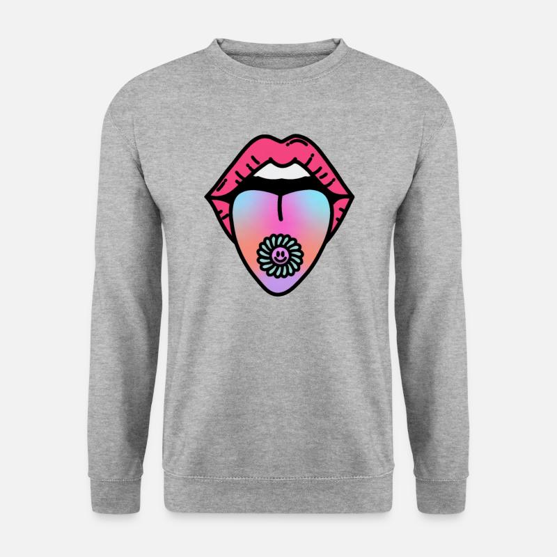 Glücklich - Unisex Pullover - Weißgrau meliert