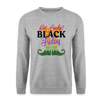 Ayez de la chance que c’est le Black Friday - Sweat-shirt Unisexe - gris chiné - Devant - Alina (178cm) & Michal (187cm)