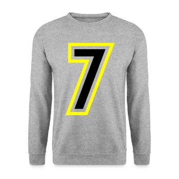 7 Number College - Unisex Sweatshirt - salt & pepper - Front - Alina (178cm) & Michal (187cm)