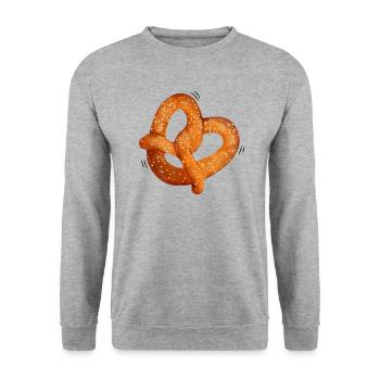 Pretzel - - Gift, Gift Idea - Unisex Sweatshirt - salt & pepper - Front - Alina (178cm) & Michal (187cm)