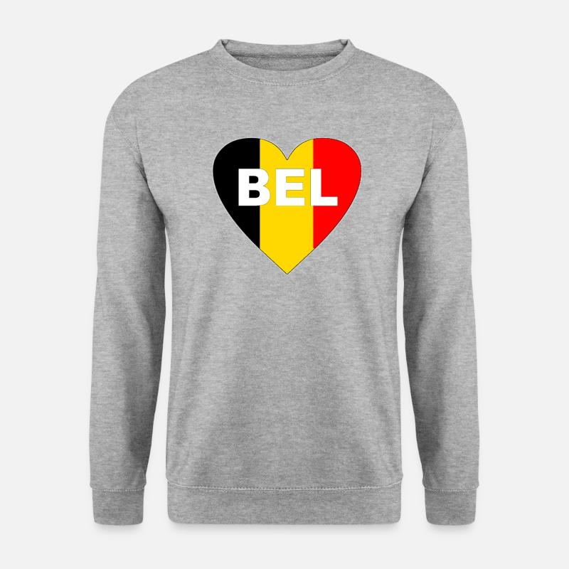 Belgien - Unisex Pullover - Weißgrau meliert