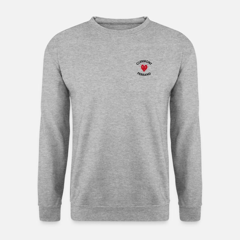 Clermont-Ferrand herzförmiges T-Shirt - Unisex Pullover - Weißgrau meliert
