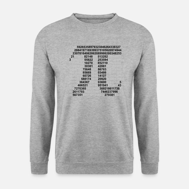 Pi Kreiszahl - Unisex Pullover - Weißgrau meliert