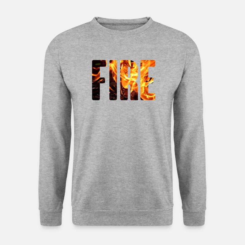 FIRE - Unisex Pullover - Weißgrau meliert