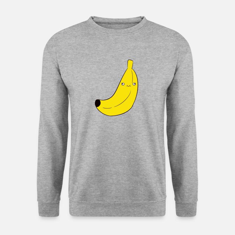 Banana / Banane - Bananenblick gucken - Unisex Pullover - Weißgrau meliert