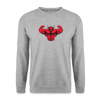 Stier - Unisex Pullover - Weißgrau meliert - Vorne - Alina (178cm) & Michal (187cm)