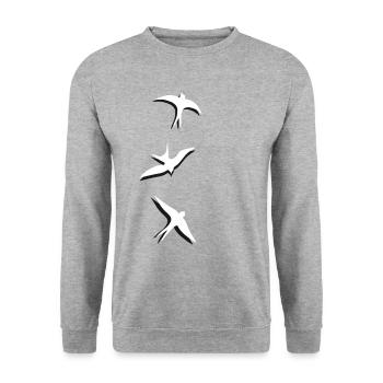 Swallows in the sky - Unisex Sweatshirt - salt & pepper - Front - Alina (178cm) & Michal (187cm)
