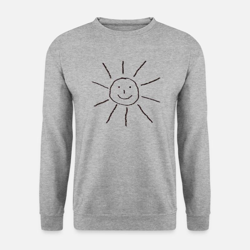 Liebe Sonne Kinderzeichnung - Unisex Pullover - Weißgrau meliert