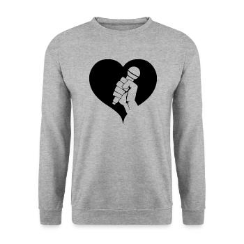 Coeur de microphone - Sweat-shirt Unisexe - gris chiné - Devant - Alina (178cm) & Michal (187cm)
