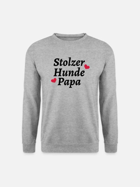 Stolzer Hunde Papa - Unisex Pullover - Weißgrau meliert