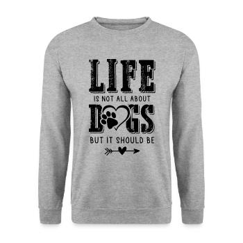 Dog funny saying - Unisex Sweatshirt - salt & pepper - Front - Alina (178cm) & Michal (187cm)