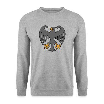 Deutschland Adler - Unisex Pullover - Weißgrau meliert - Vorne - Alina (178cm) & Michal (187cm)
