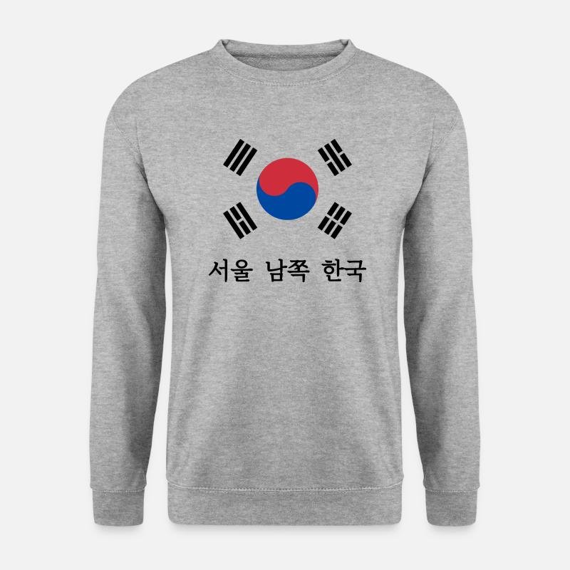 Korea Flagge - Unisex Pullover - Weißgrau meliert