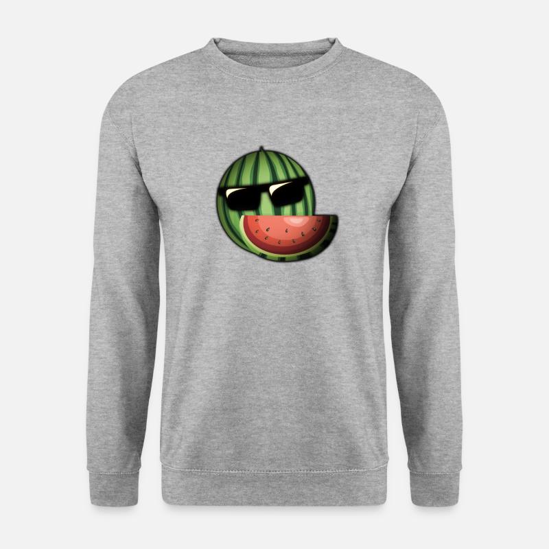 Wassermelone - Unisex Pullover - Weißgrau meliert