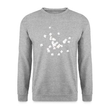 fleurs blanches beaucoup de fleurs printemps débit été - Sweat-shirt Unisexe - gris chiné - Devant - Alina (178cm) & Michal (187cm)