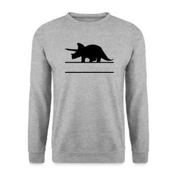 Dinosaurs - own text, own name - Unisex Sweatshirt - salt & pepper - Front - Alina (178cm) & Michal (187cm)