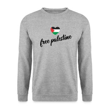 Palestine libre - Sweat-shirt Unisexe - gris chiné - Devant - Alina (178cm) & Michal (187cm)