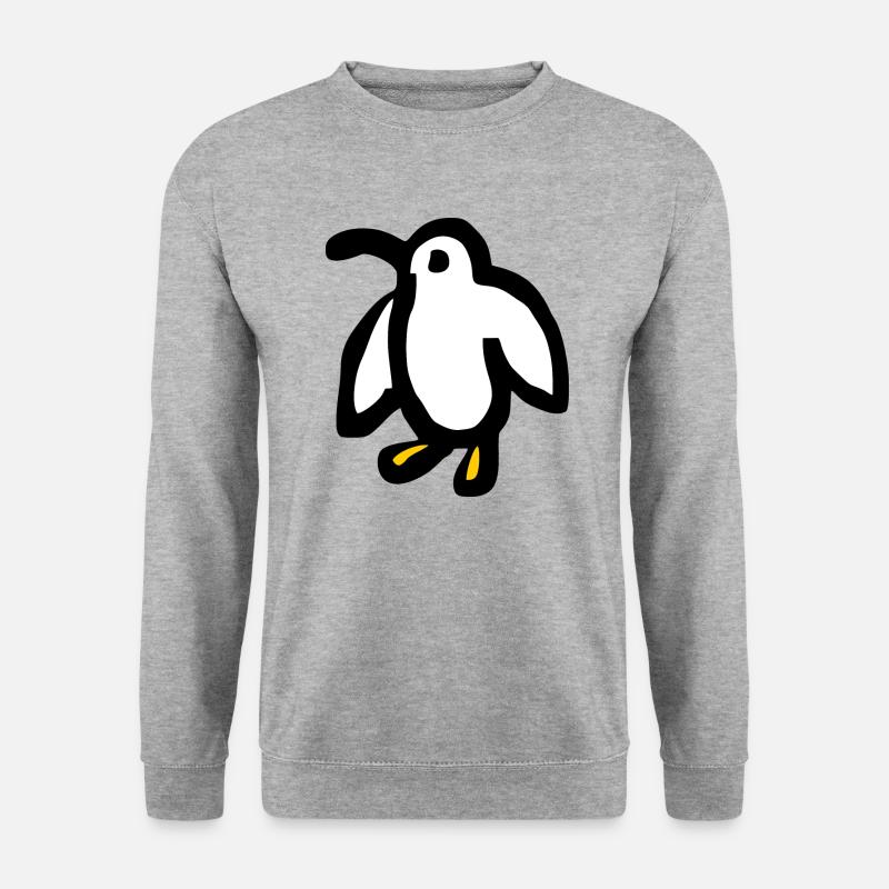 Natur Planet Vogel Pinguin - Unisex Pullover - Weißgrau meliert