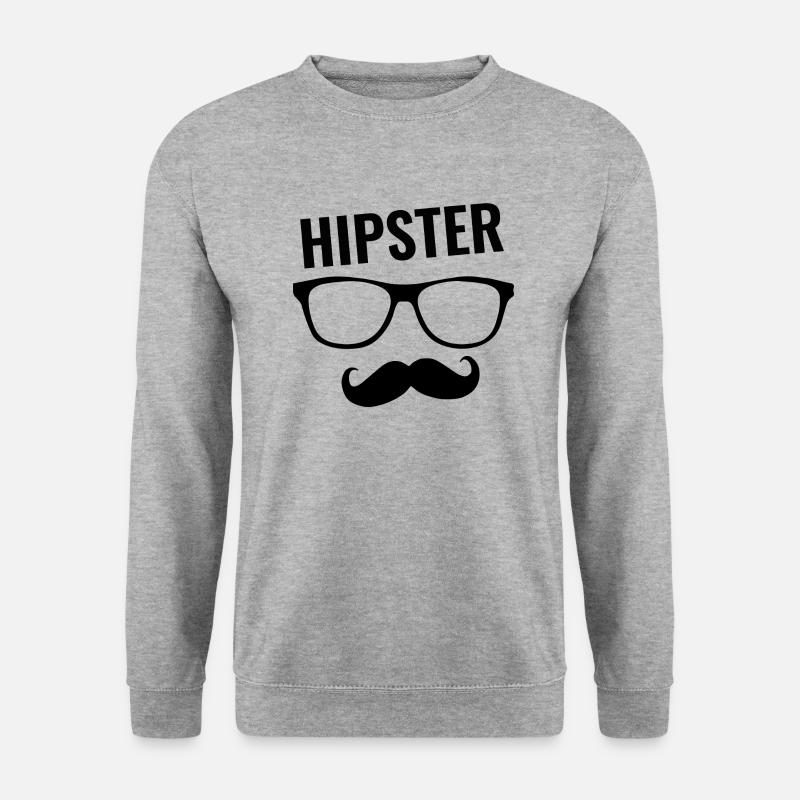 Hipster - Unisex Pullover - Weißgrau meliert