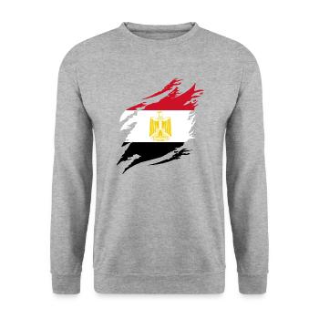 Egypt Flag Hurghada Africa Egyptian Flag - Unisex Sweatshirt - salt & pepper - Front - Alina (178cm) & Michal (187cm)