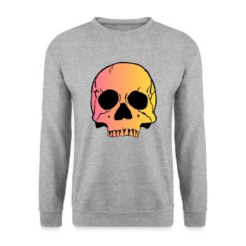 Skull 1 - Unisex Pullover - Weißgrau meliert - Vorne - Alina (178cm) & Michal (187cm)