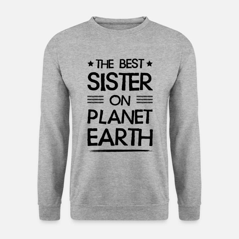 Beste Schwester Spruch - Unisex Pullover - Weißgrau meliert