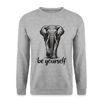Elephant - Be yourself - Tusk - Ivory - Unisex Sweatshirt - salt & pepper - Front - Alina (178cm) & Michal (187cm)