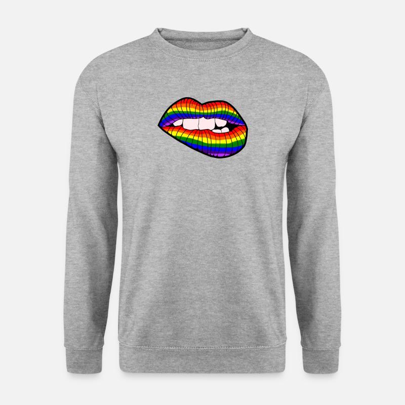 LipBite Rainbow - Unisex Pullover - Weißgrau meliert